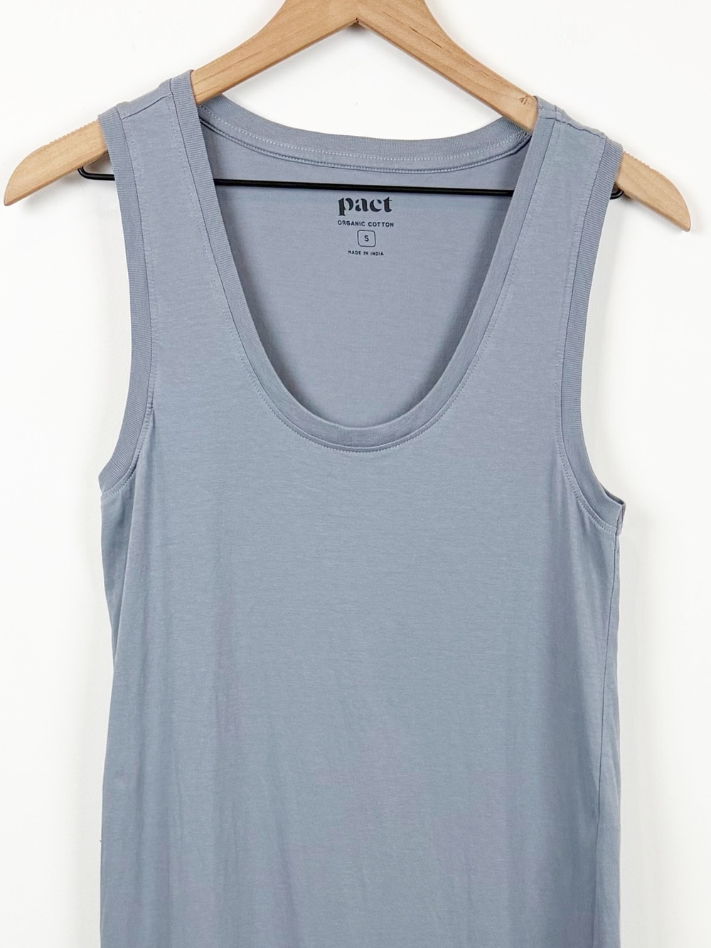 Pact Gray-Blue Organic Cotton Tank Maxi Dress Small - Picture 4 of 9
